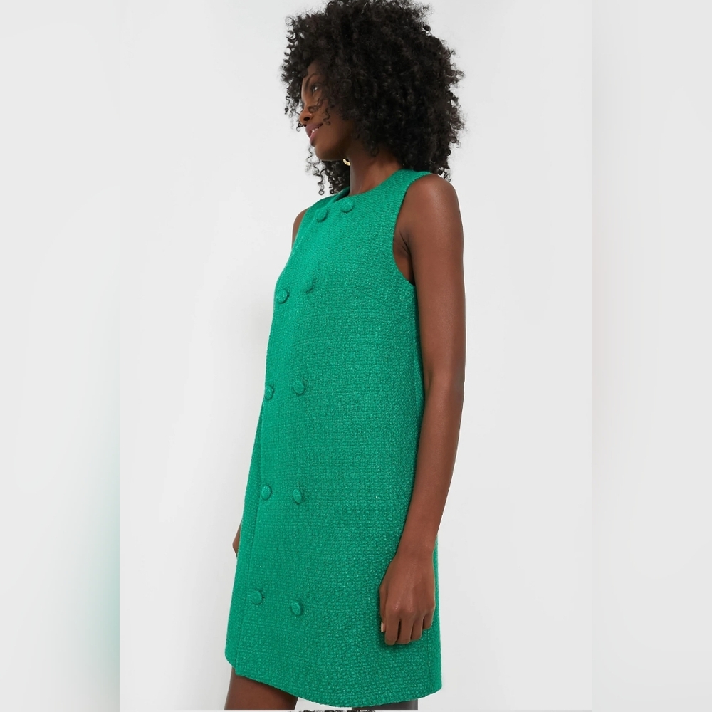 NWT Emerald Green Tweed Bianca Dress Size XL  by Pomander Place - Picture 8 of 10